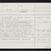 Garth, Chapel And Graveyard, HU47SW 3, Ordnance Survey index card, Recto