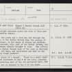Yell, Ulsta, Chapel And Burial-Ground, HU48SE 1, Ordnance Survey index card, Recto