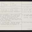 Bressay, Cullingsburgh, HU54SW 6, Ordnance Survey index card, Recto