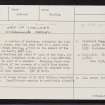 Whalsay, Ward Of Challister, HU56NE 2, Ordnance Survey index card, Recto