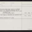 Fetlar, Sna Broch, HU59SE 1, Ordnance Survey index card, page number 2, Verso