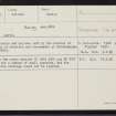 Fetlar, Strandburgh Ness, HU69SE 3, Ordnance Survey index card, Recto