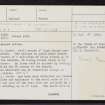 Fetlar, Vord Hill, HU69SW 3, Ordnance Survey index card, page number 1, Recto