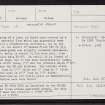 Fetlar, Hamara Field, HU69SW 17, Ordnance Survey index card, Recto