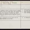 Stromness, HY20NE 12, Ordnance Survey index card, Recto