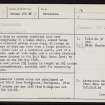 Warebeth Cemetery, HY20NW 17, Ordnance Survey index card, page number 1, Recto