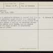 Hoy, Braebister, HY20NW 20, Ordnance Survey index card, page number 2, Verso