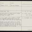 Hoy, Pict's Well, HY20SW 9, Ordnance Survey index card, Recto