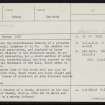 Loch Of Clumly, HY21NE 1, Ordnance Survey index card, page number 1, Recto