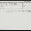 Linga Fold, HY21NE 19, Ordnance Survey index card, Recto