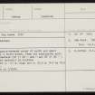 Fan Knowe, Hyval Cottage, HY21NE 31, Ordnance Survey index card, Recto