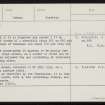 Howaback, HY21NE 33, Ordnance Survey index card, Recto