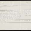 Hourston, Gogeraback, HY21NE 34, Ordnance Survey index card, Recto