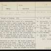 Yesnaby, Broch Of Borwick, HY21NW 1, Ordnance Survey index card, page number 1, Recto