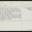 Millhouse, Sand Fiold, Bay Of Skaill, HY21NW 15, Ordnance Survey index card, page number 2, Verso