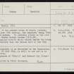 Skaill House, HY21NW 17, Ordnance Survey index card, Recto