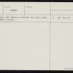 Verron, HY21NW 22, Ordnance Survey index card, page number 2, Recto