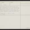 Bookan, HY21SE 18, Ordnance Survey index card, page number 2, Verso