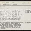 Ness Of Seatter, HY21SE 38, Ordnance Survey index card, Recto