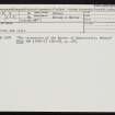 Ravie Hill, HY22NE 8, Ordnance Survey index card, Recto