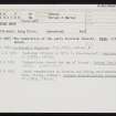 Saevar Howe, HY22NW 5, Ordnance Survey index card, Recto
