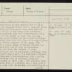 Buckquoy, HY22NW 14, Ordnance Survey index card, page number 1, Recto