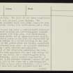 Buckquoy, HY22NW 14, Ordnance Survey index card, page number 2, Verso