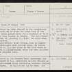Knowe Of Skogar, HY22SE 39, Ordnance Survey index card, page number 1, Recto