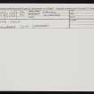 Vestra Fiold, HY22SW 10, Ordnance Survey index card, Recto