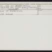 Knowe Of Garraquoy, HY22SW 20, Ordnance Survey index card, Recto