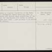 Marwick, HY22SW 27, Ordnance Survey index card, Verso