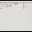 Hillock Of Breckna, HY30NE 13, Ordnance Survey index card, Recto