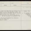 Swanbister, HY30NW 1, Ordnance Survey index card, Recto