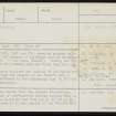 Orphir, Earl's Bu, HY30SW 2, Ordnance Survey index card, page number 1, Recto