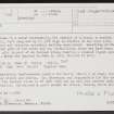 Burness, HY31NE 1, Ordnance Survey index card, page number 1, Recto