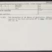 Oyce Of Isbister, HY31NE 8, Ordnance Survey index card, Recto