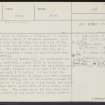 Broch Of Redland, HY31NE 12, Ordnance Survey index card, page number 1, Recto