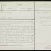 Burrian, Corrigall, HY31NW 33, Ordnance Survey index card, page number 1, Recto
