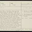Rousay, Westness, HY32NE 17, Ordnance Survey index card, page number 1, Recto