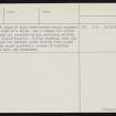 Rousay, Knowe Of Swandro, HY32NE 19, Ordnance Survey index card, page number 2, Verso