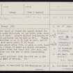 Broch Of Burgar, HY32NE 27, Ordnance Survey index card, page number 1, Recto
