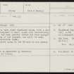Burgar, HY32NW 15, Ordnance Survey index card, Recto