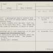 Woodwick House, HY32SE 9, Ordnance Survey index card, Recto