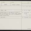 Knowes Of Quoyscottie, HY32SW 10, Ordnance Survey index card, Recto