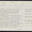 Rousay, Midhowe, HY33SE 1, Ordnance Survey index card, page number 1, Recto