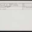 Rousay, Quoynalonga Ness, HY33SE 5, Ordnance Survey index card, Recto