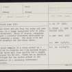 Rousay, North Howe, HY33SE 11, Ordnance Survey index card, Recto