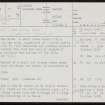 Rousay, Westside, The Wirk, HY33SE 17, Ordnance Survey index card, page number 1, Recto