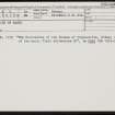 Hillocks Of Garth, HY40NE 5, Ordnance Survey index card, Recto