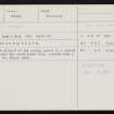 Shapinsay, Lady's Kirk, HY41NE 5, Ordnance Survey index card, Recto